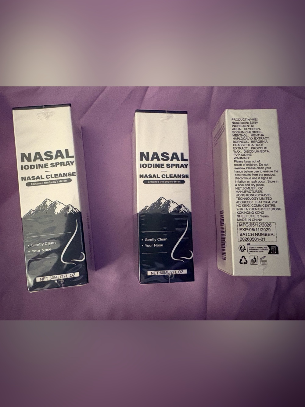 Nasal Iodine Spray Nasal Cleanse Spray - White
